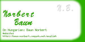 norbert baun business card